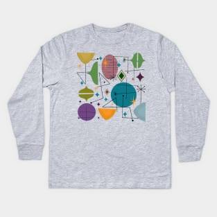 Mid century abstract Kids Long Sleeve T-Shirt